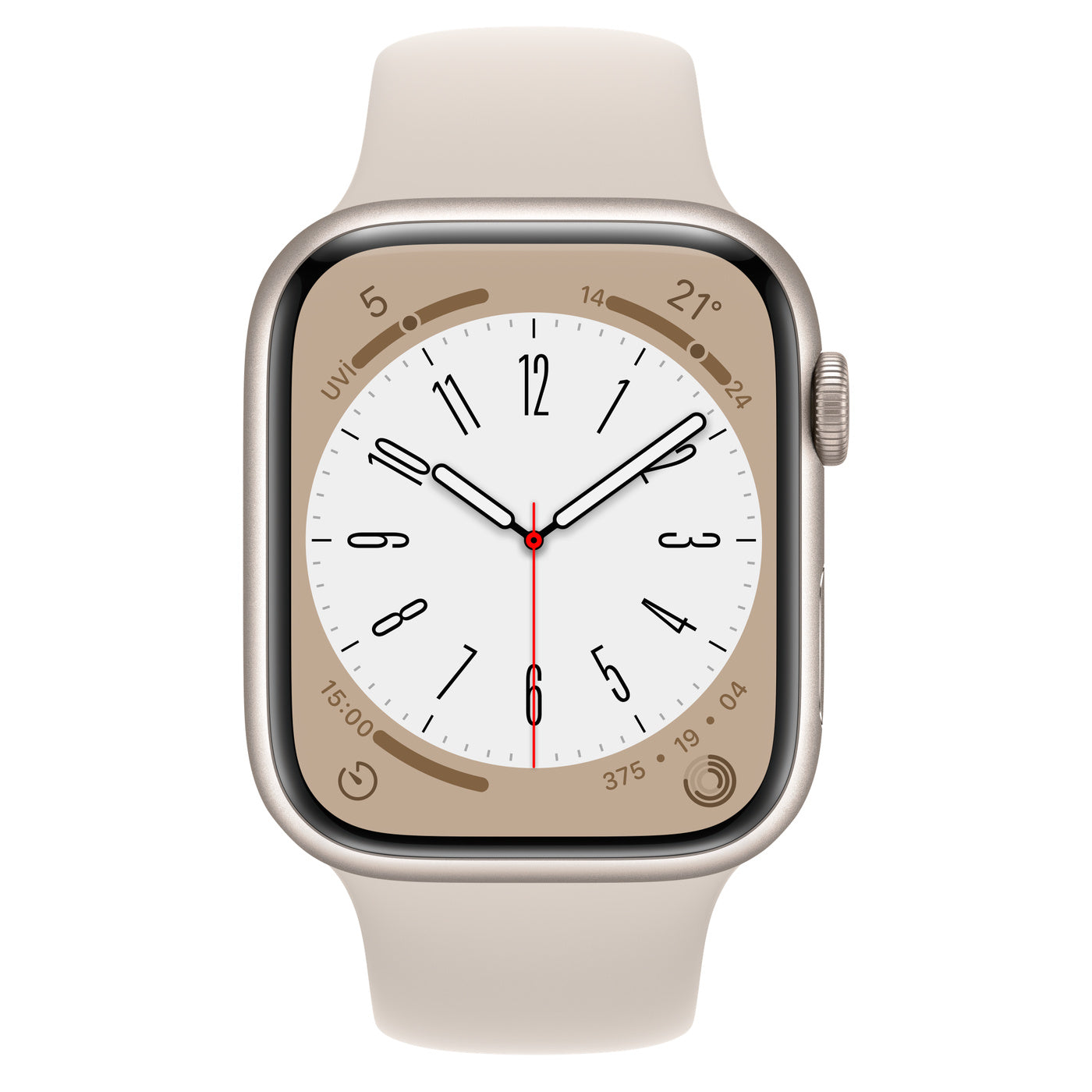 Apple Watch Series 8 Yıldız Işığı Alüminyum Kasa ve Spor Kordon