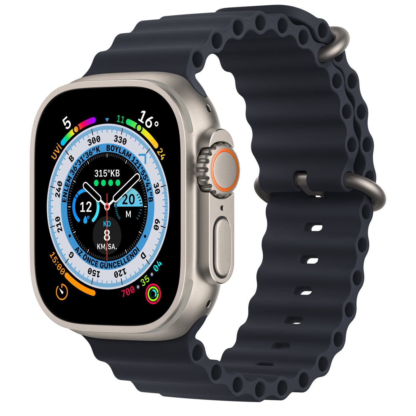 Apple Watch Ultra Titanyum Kasa ve Ocean Kordon