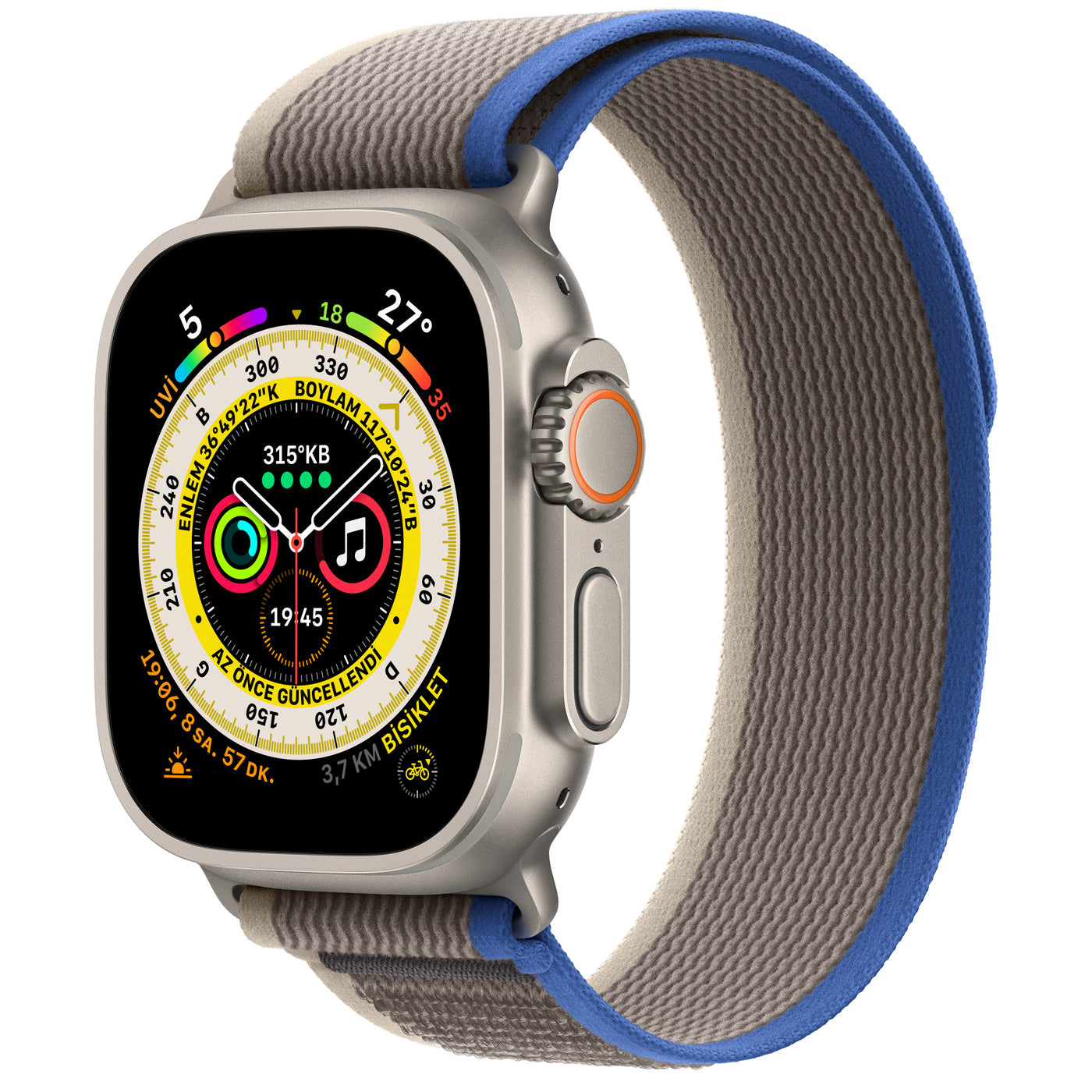 Apple Watch Ultra Titanyum Kasa ve Trail Loop