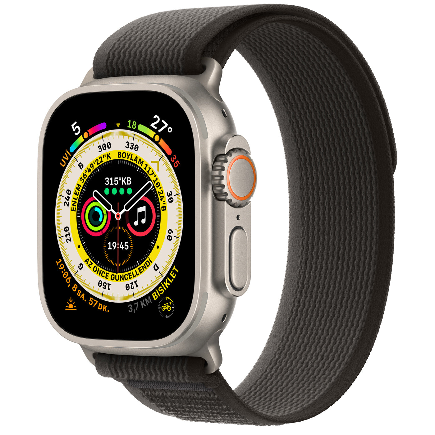 Apple Watch Ultra Titanyum Kasa ve Trail Loop